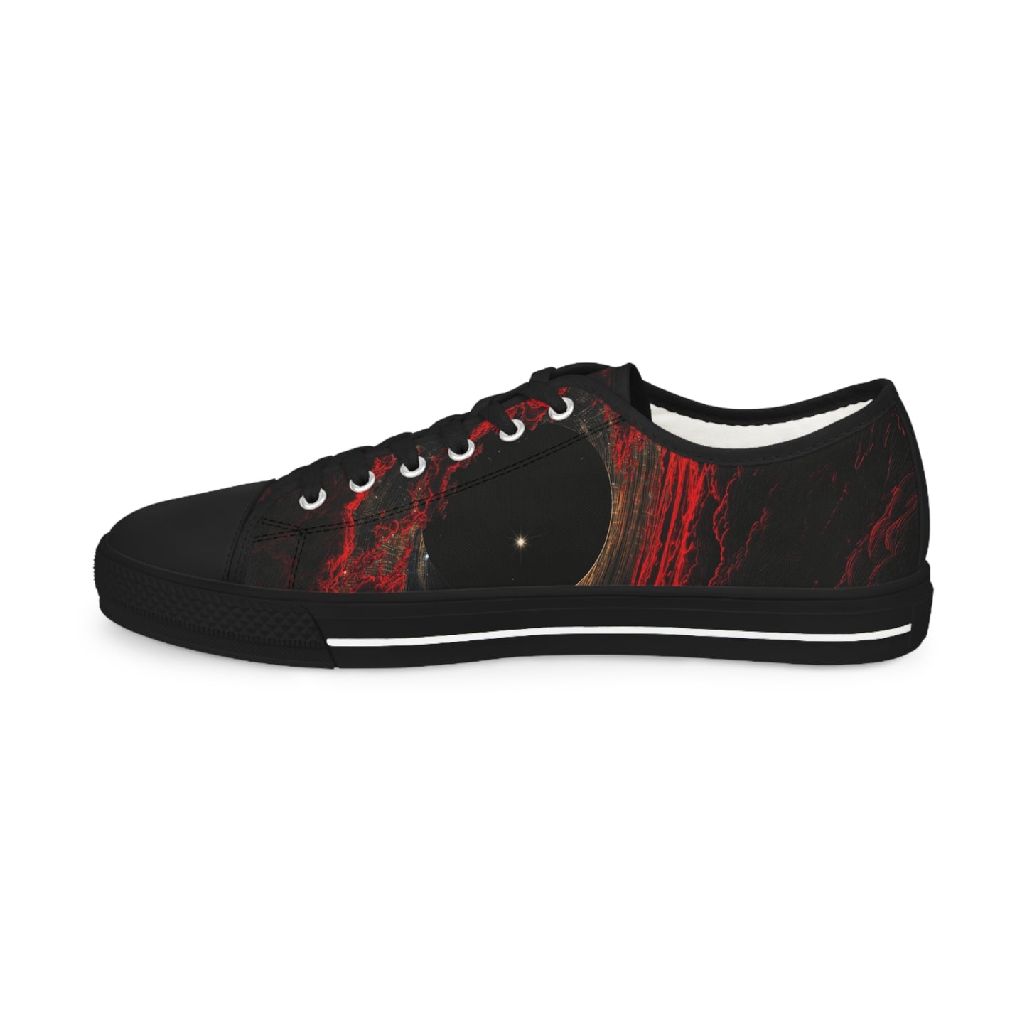 Dark Red Abstract Skull Sneakers