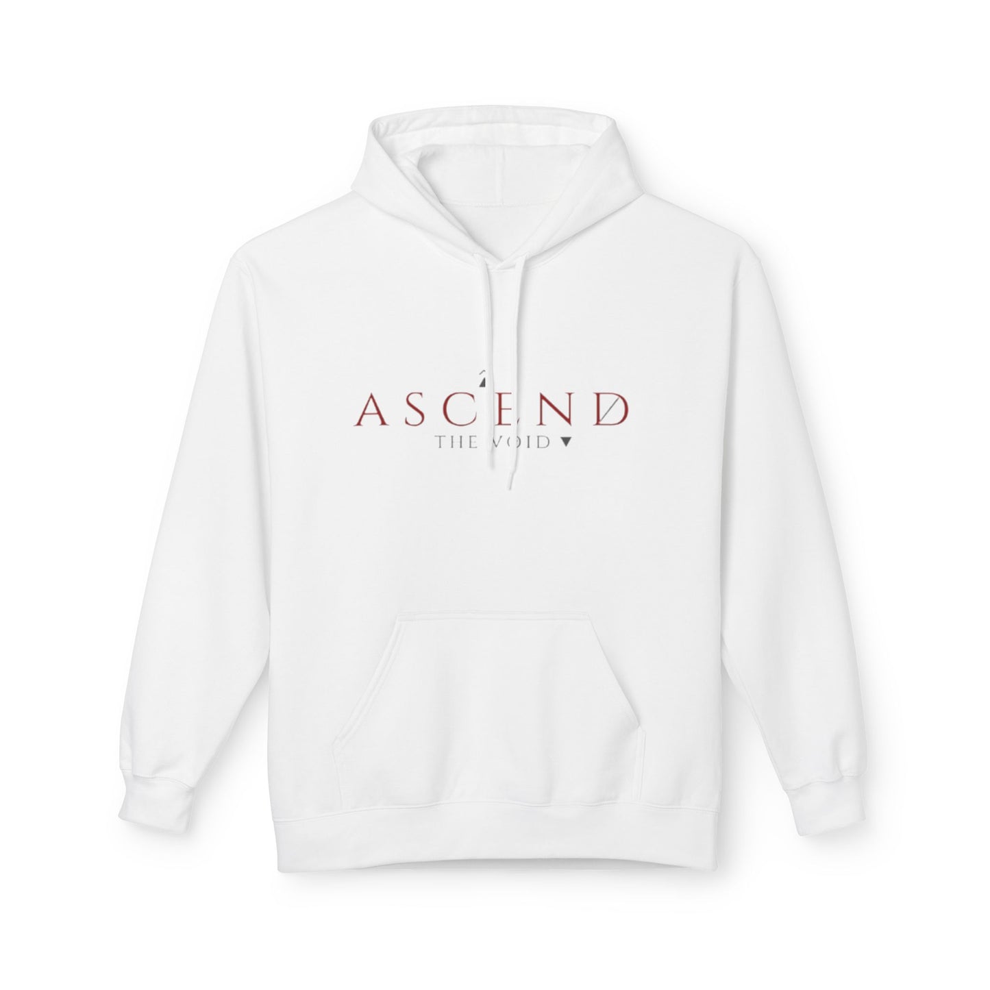 Hoodie — 'ASCEND The Void' Minimalist Logo Pullover with Red Lightning Back Graphic