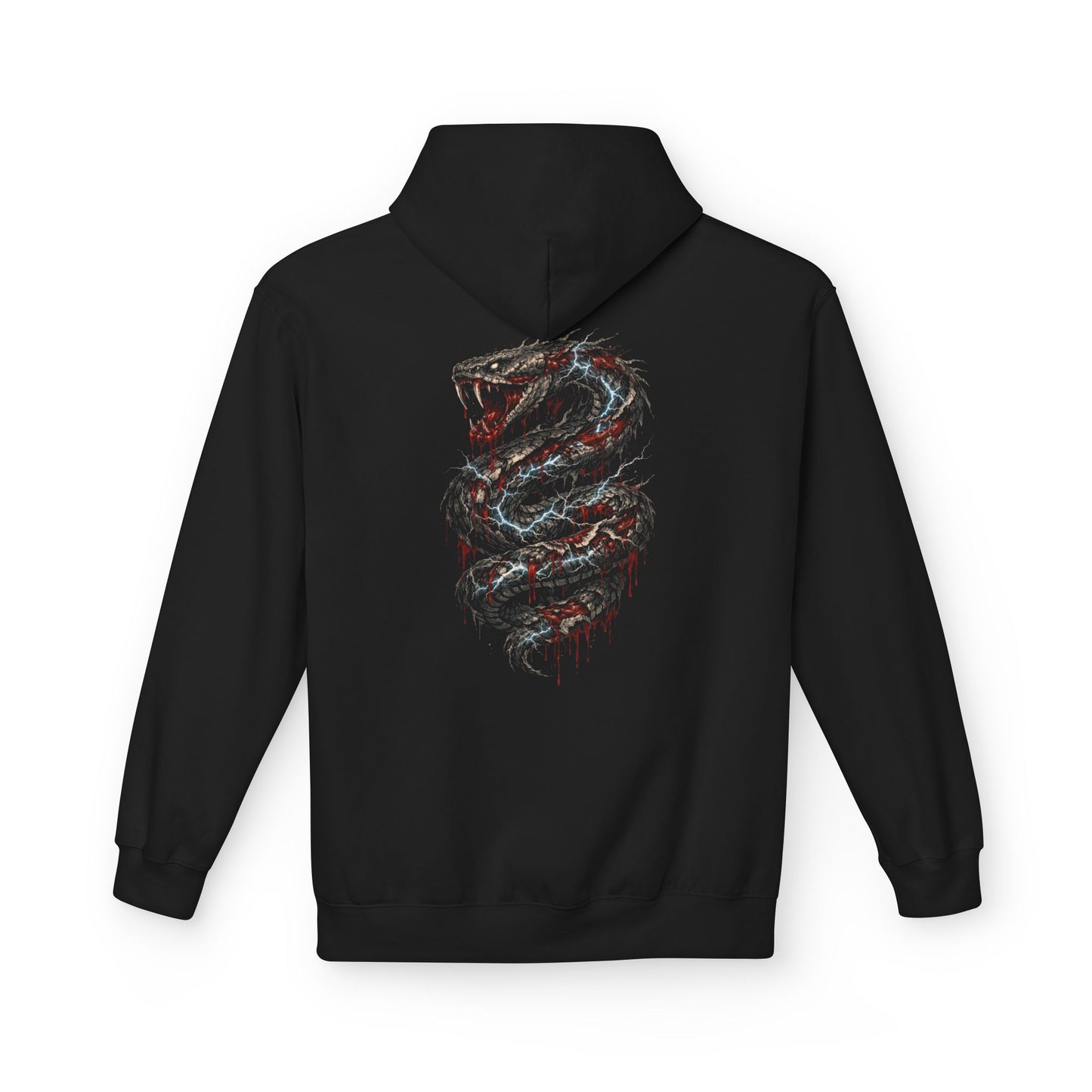 Serpent Flame Hoodie — Double-Headed Dragon Graphic Hooded Sweatshirt