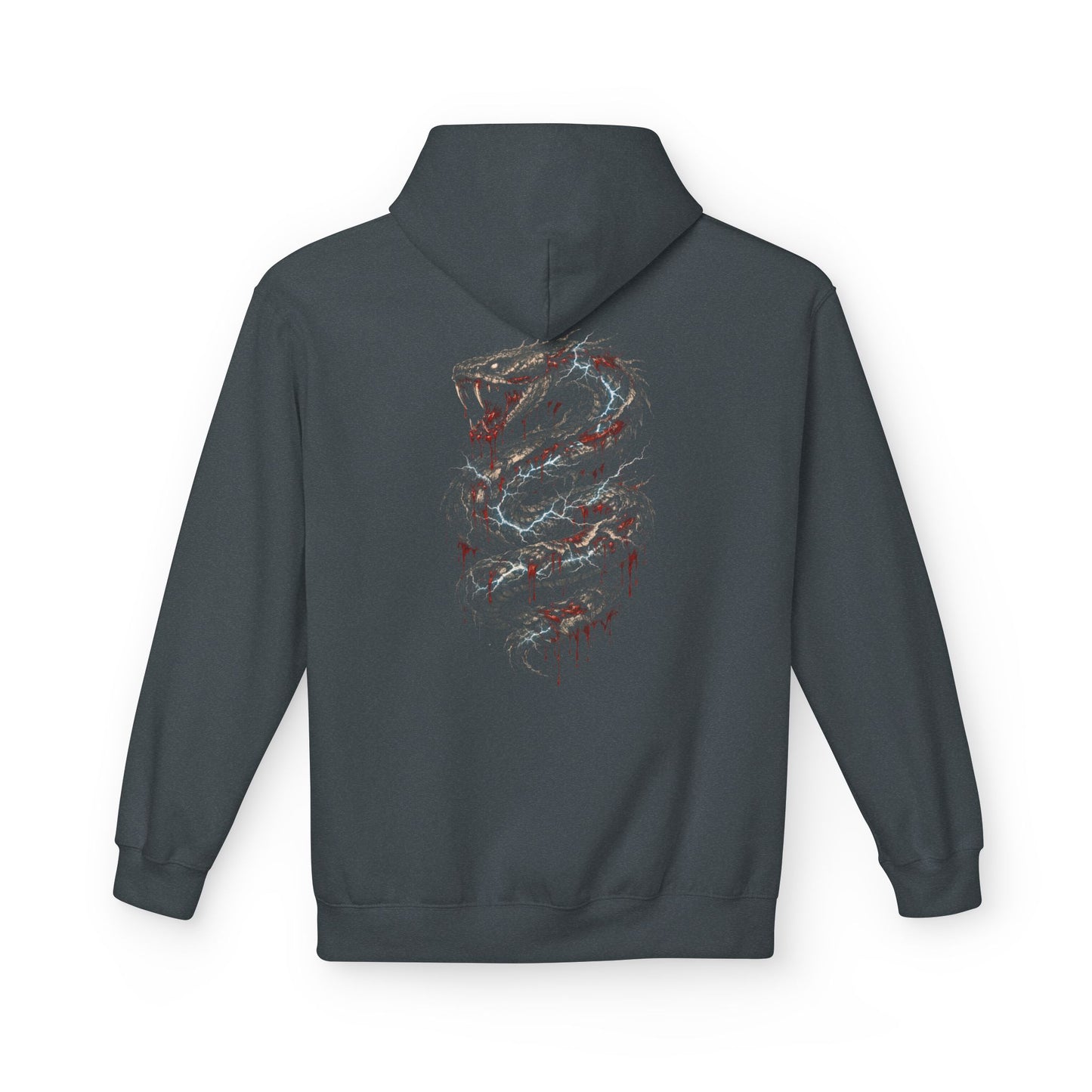 Serpent Flame Hoodie — Double-Headed Dragon Graphic Hooded Sweatshirt