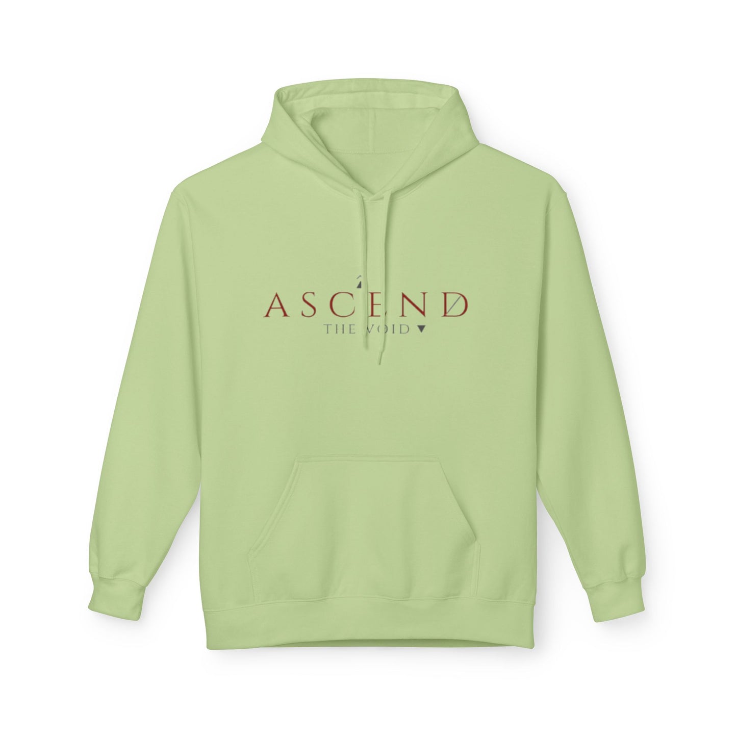 Hoodie — 'ASCEND The Void' Minimalist Logo Pullover with Red Lightning Back Graphic