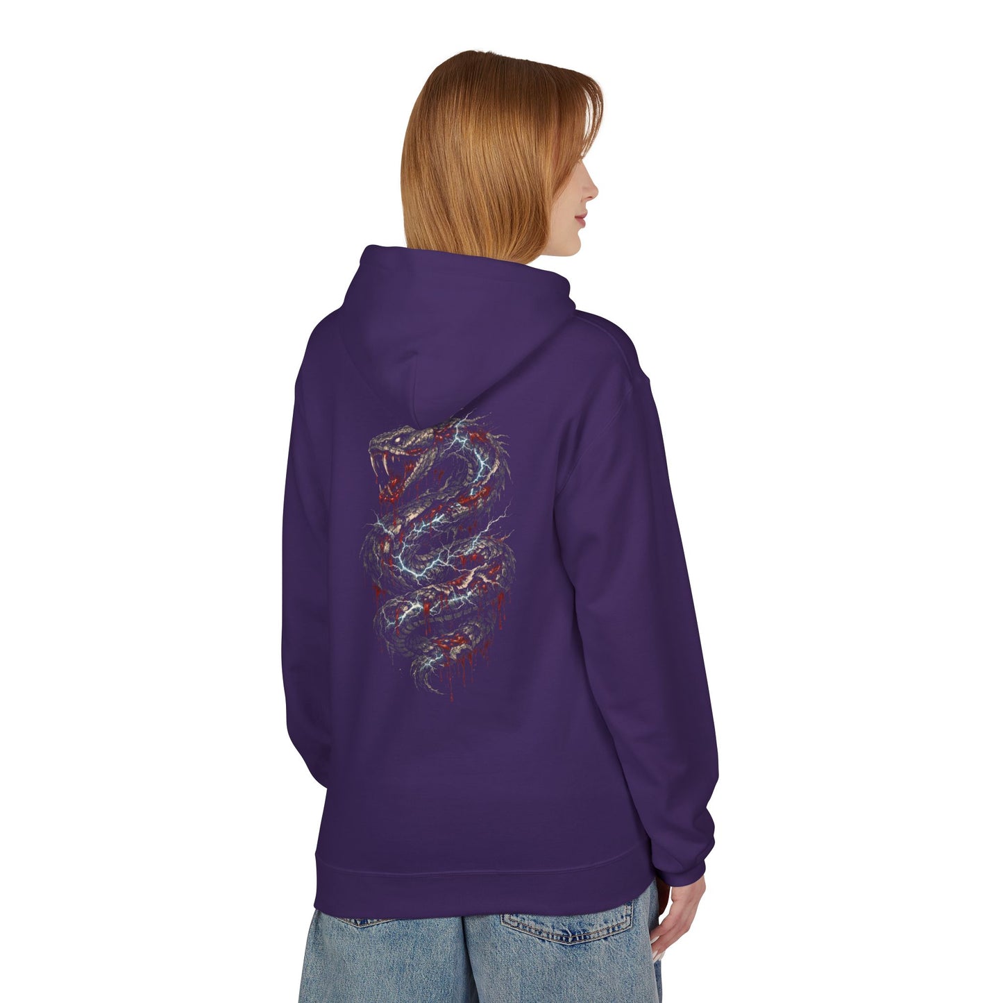 Serpent Flame Hoodie — Double-Headed Dragon Graphic Hooded Sweatshirt