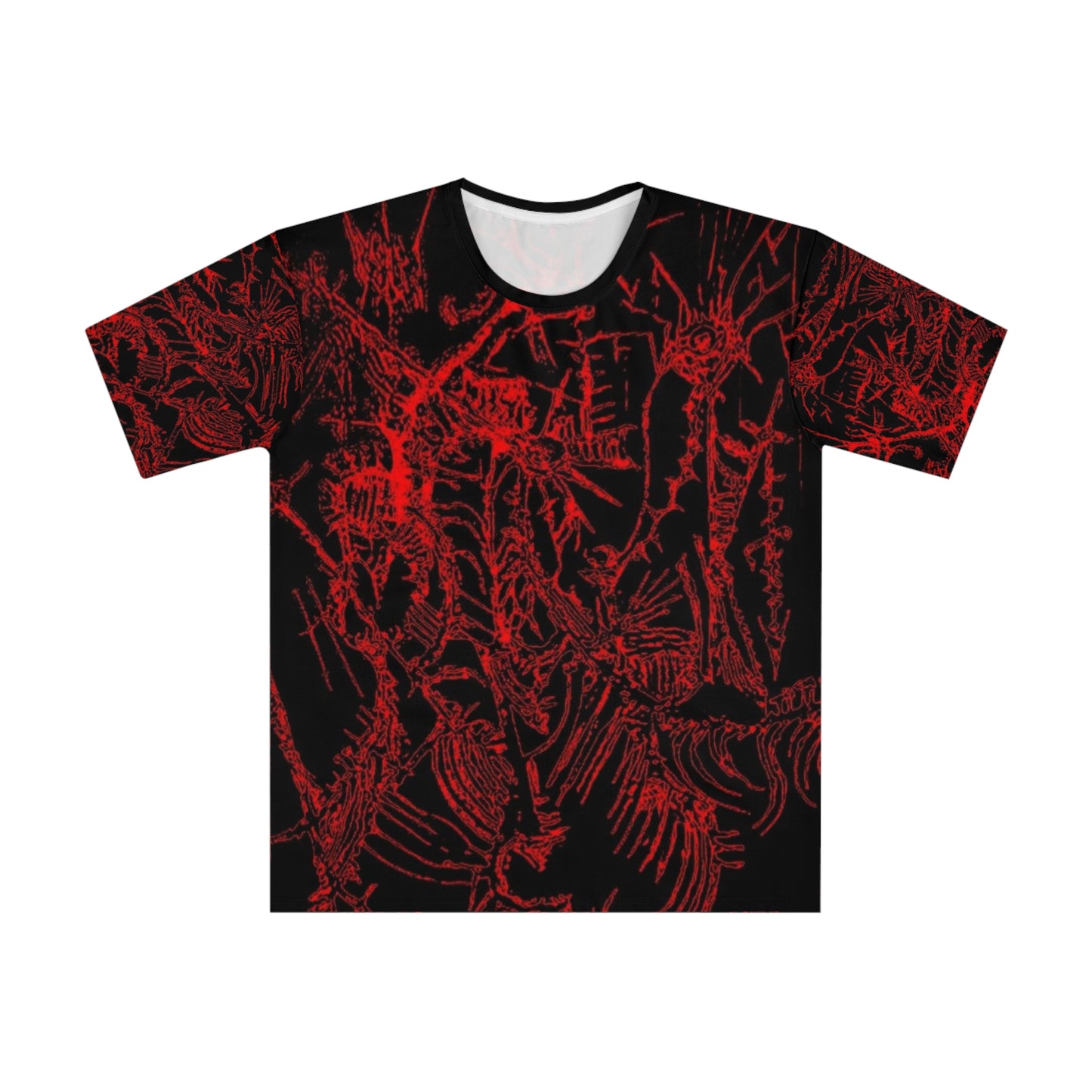 Red Skeleton Allover Print T‑Shirt