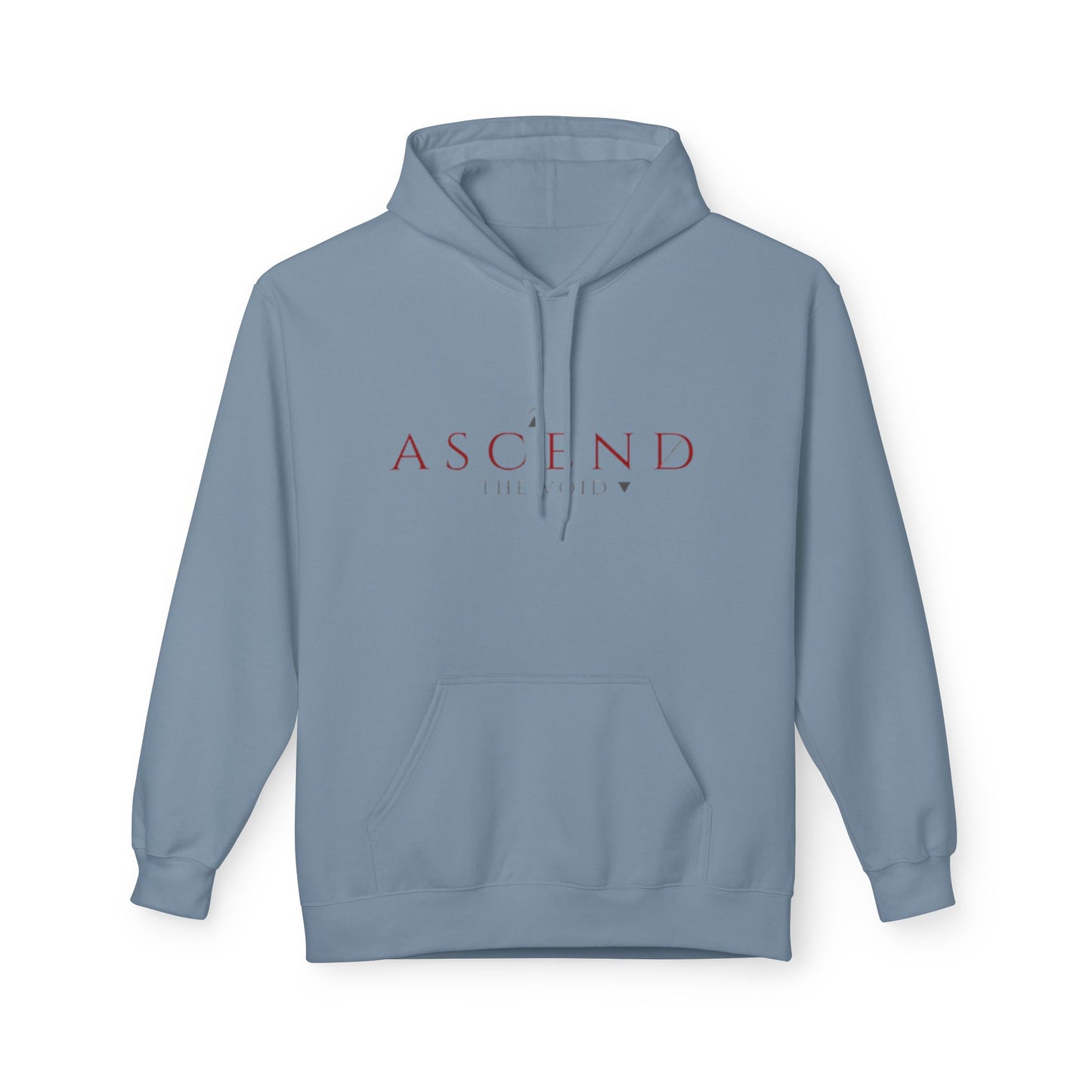 Hoodie — 'ASCEND The Void' Minimalist Logo Pullover with Red Lightning Back Graphic