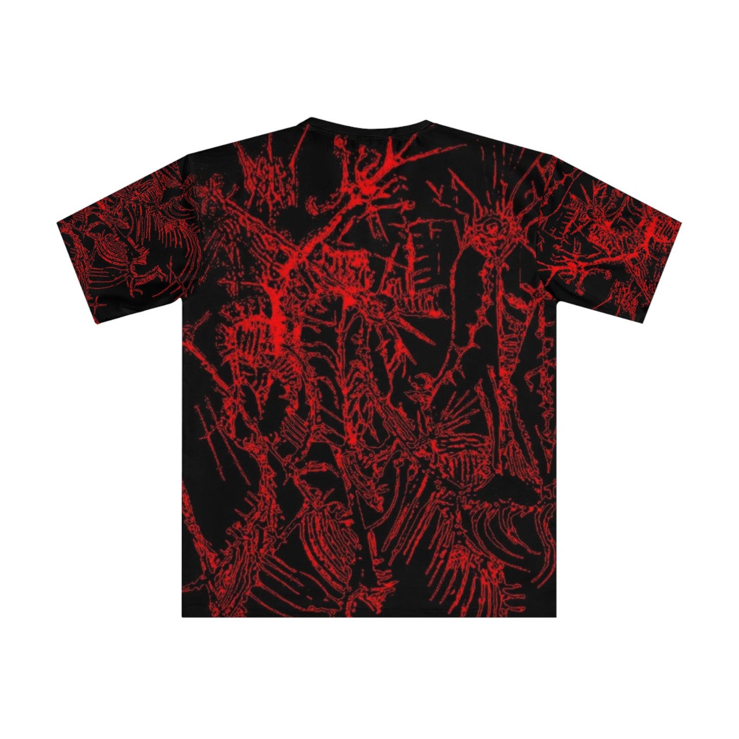 Red Skeleton Allover Print T‑Shirt