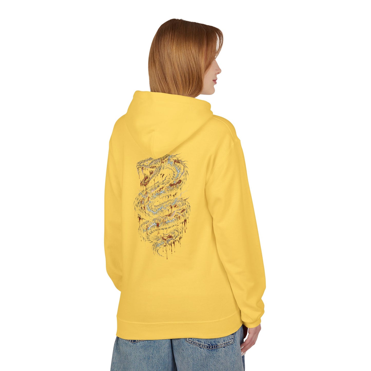 Serpent Flame Hoodie — Double-Headed Dragon Graphic Hooded Sweatshirt