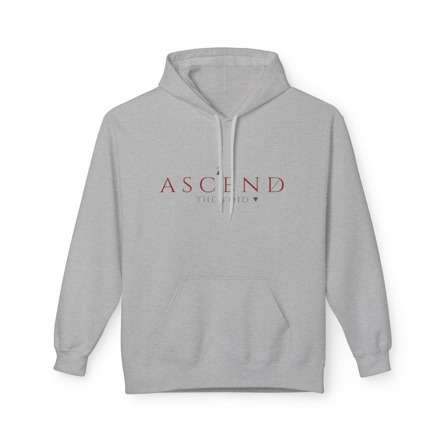 Hoodie — 'ASCEND The Void' Minimalist Logo Pullover with Red Lightning Back Graphic