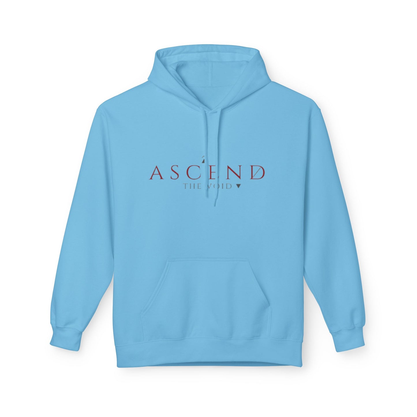 Hoodie — 'ASCEND The Void' Minimalist Logo Pullover with Red Lightning Back Graphic