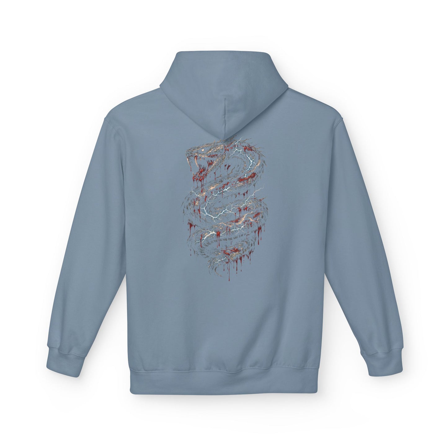 Serpent Flame Hoodie — Double-Headed Dragon Graphic Hooded Sweatshirt