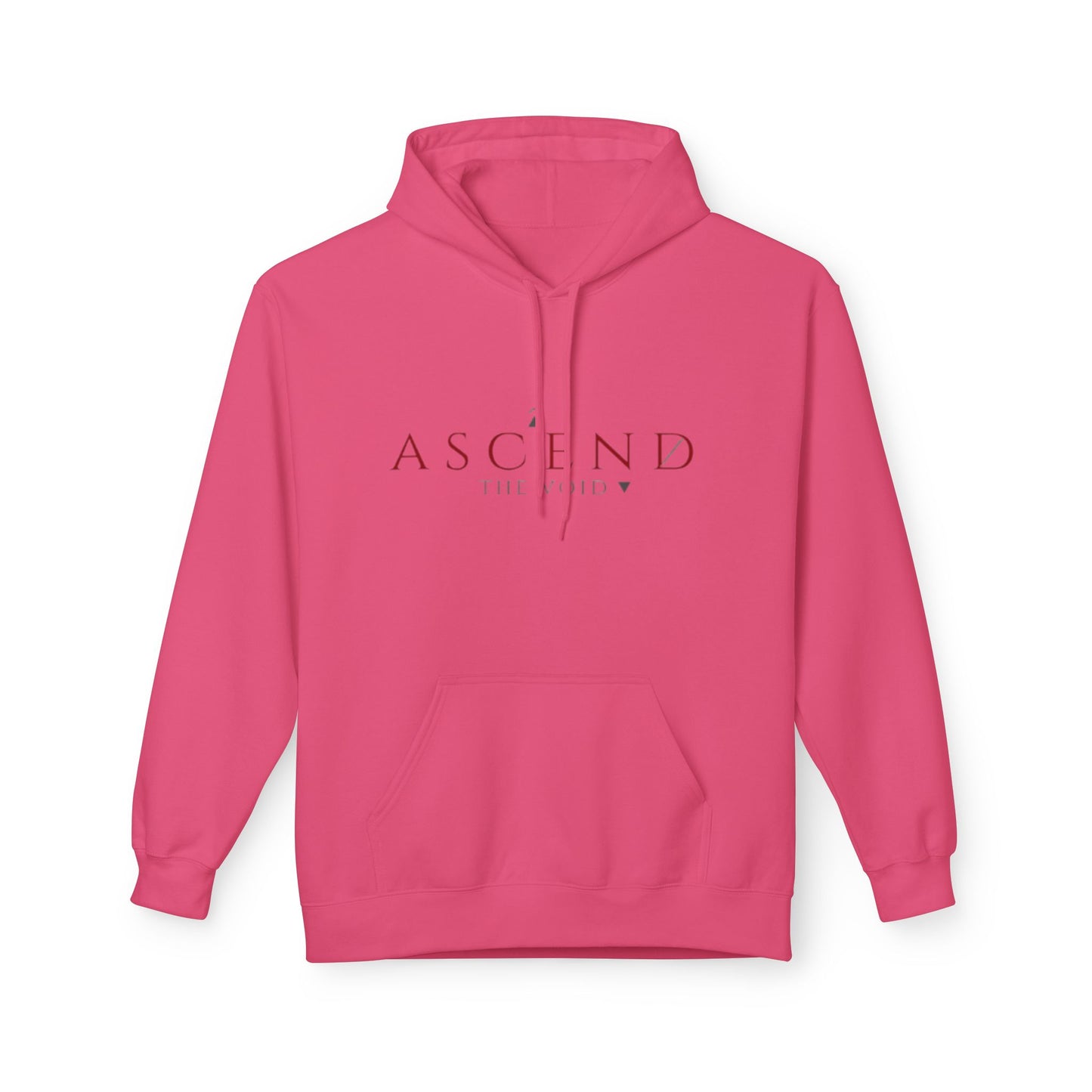 Hoodie — 'ASCEND The Void' Minimalist Logo Pullover with Red Lightning Back Graphic
