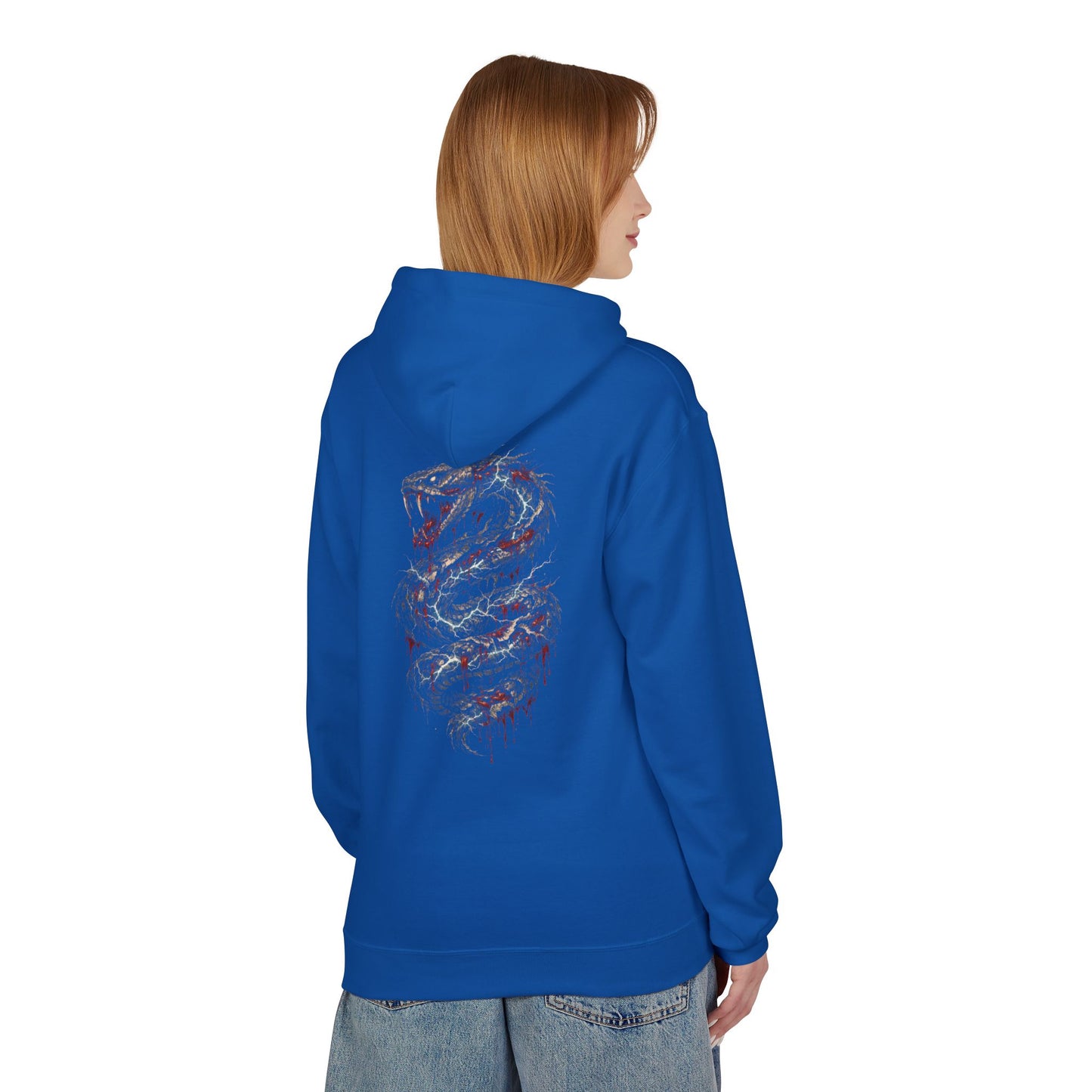 Serpent Flame Hoodie — Double-Headed Dragon Graphic Hooded Sweatshirt