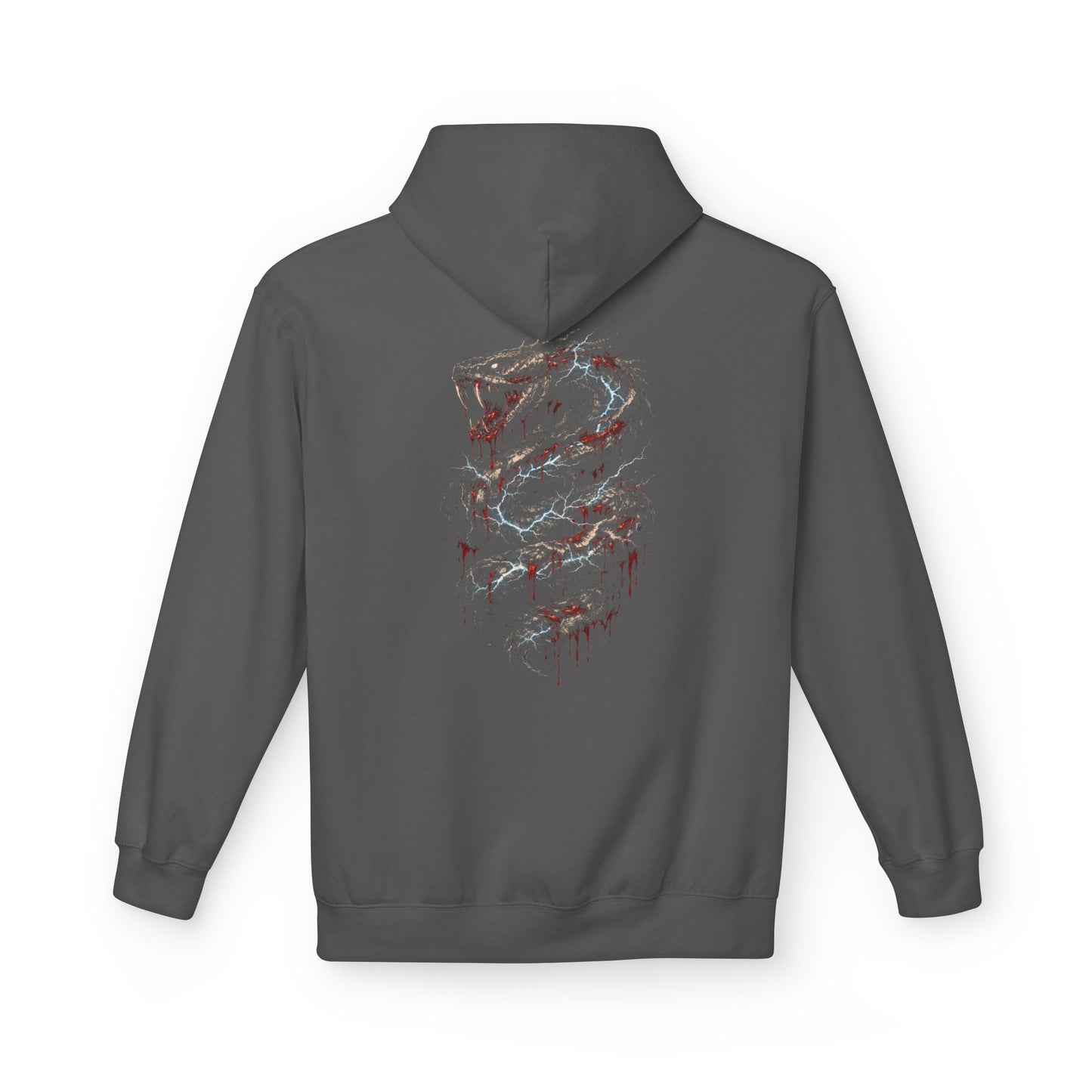 Serpent Flame Hoodie — Double-Headed Dragon Graphic Hooded Sweatshirt