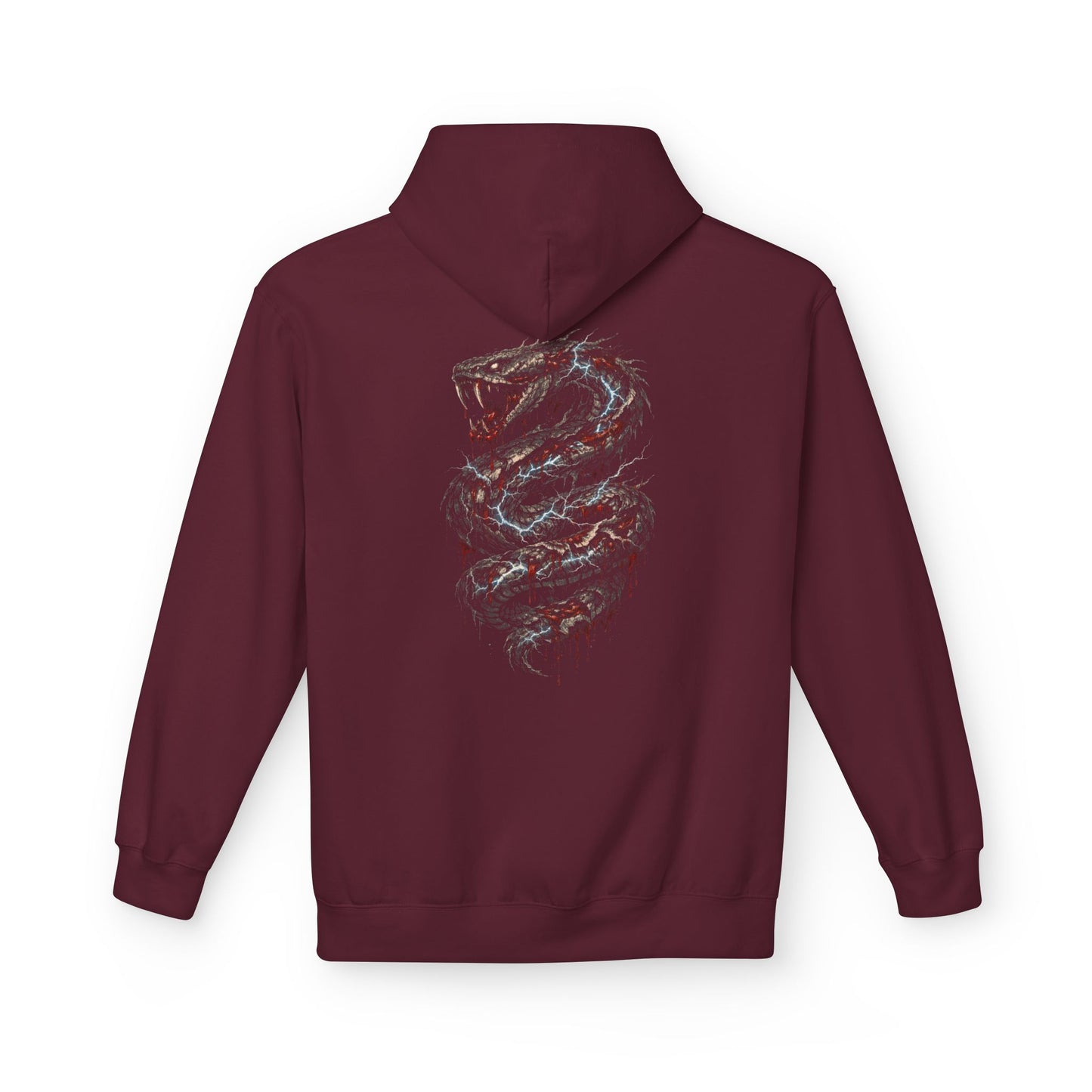 Serpent Flame Hoodie — Double-Headed Dragon Graphic Hooded Sweatshirt