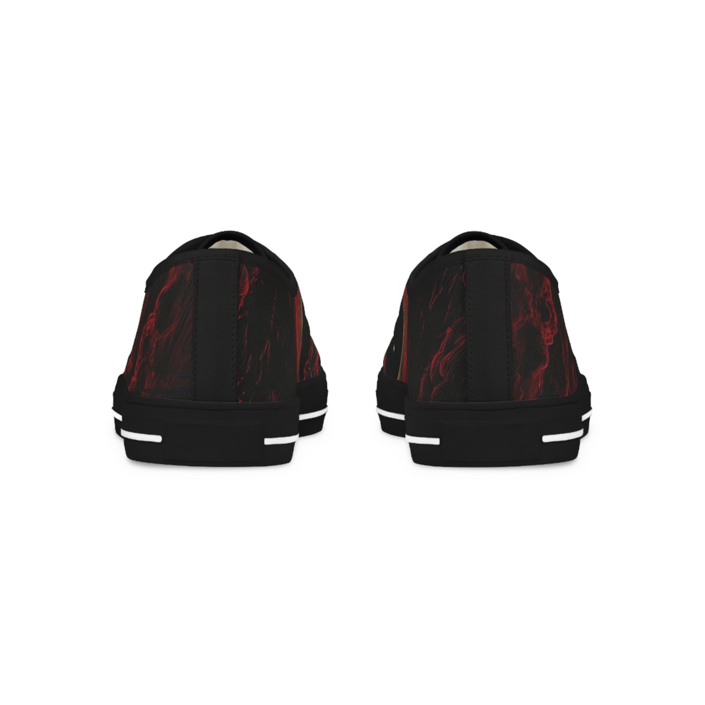 Dark Red Abstract Skull Sneakers