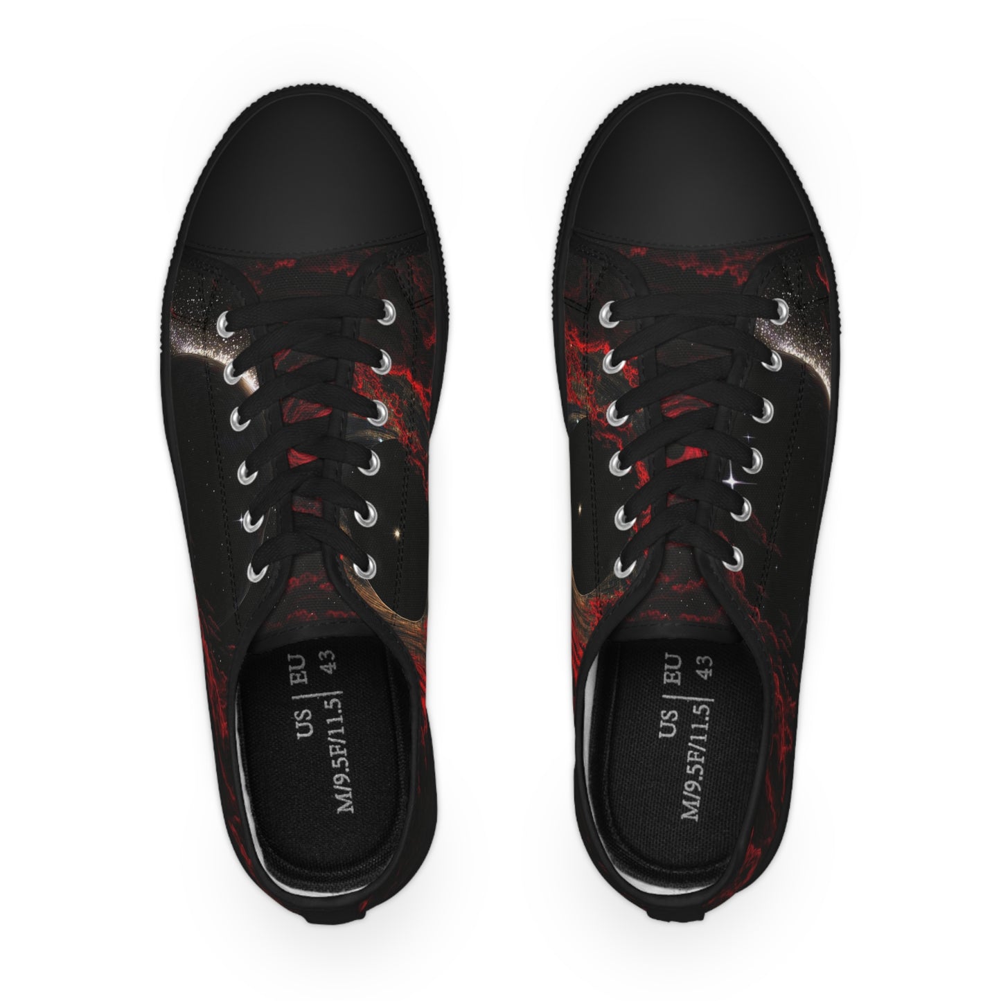 Dark Red Abstract Skull Sneakers