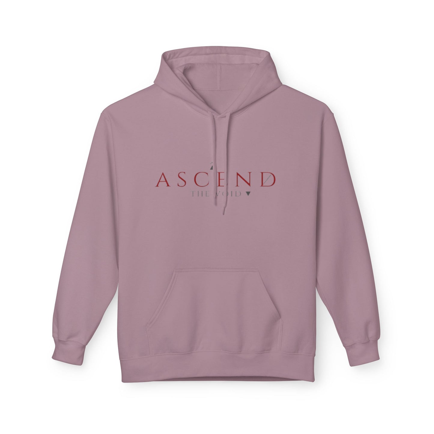 Hoodie — 'ASCEND The Void' Minimalist Logo Pullover with Red Lightning Back Graphic