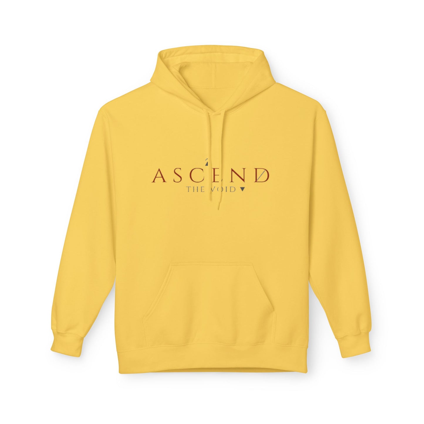 Hoodie — 'ASCEND The Void' Minimalist Logo Pullover with Red Lightning Back Graphic