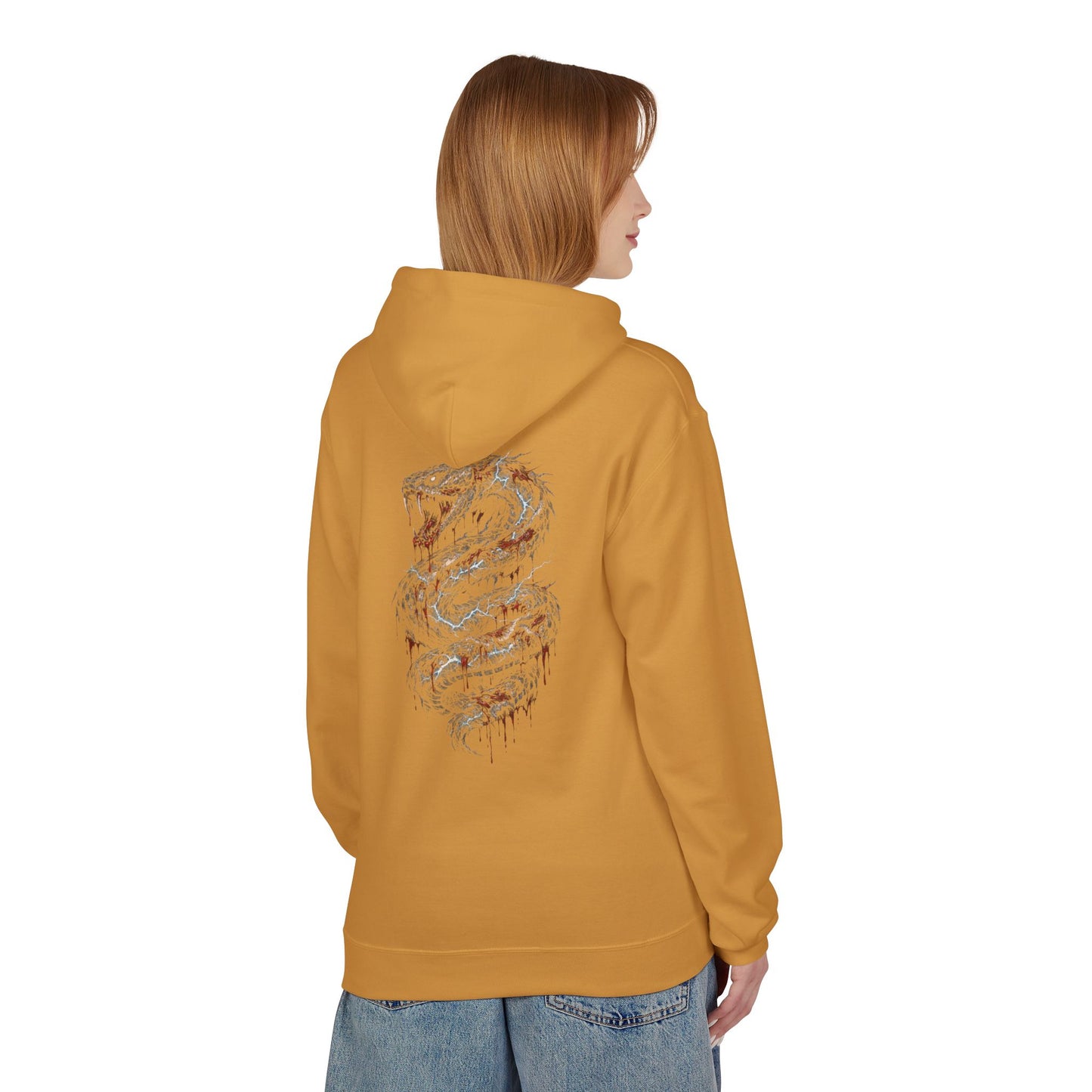 Serpent Flame Hoodie — Double-Headed Dragon Graphic Hooded Sweatshirt
