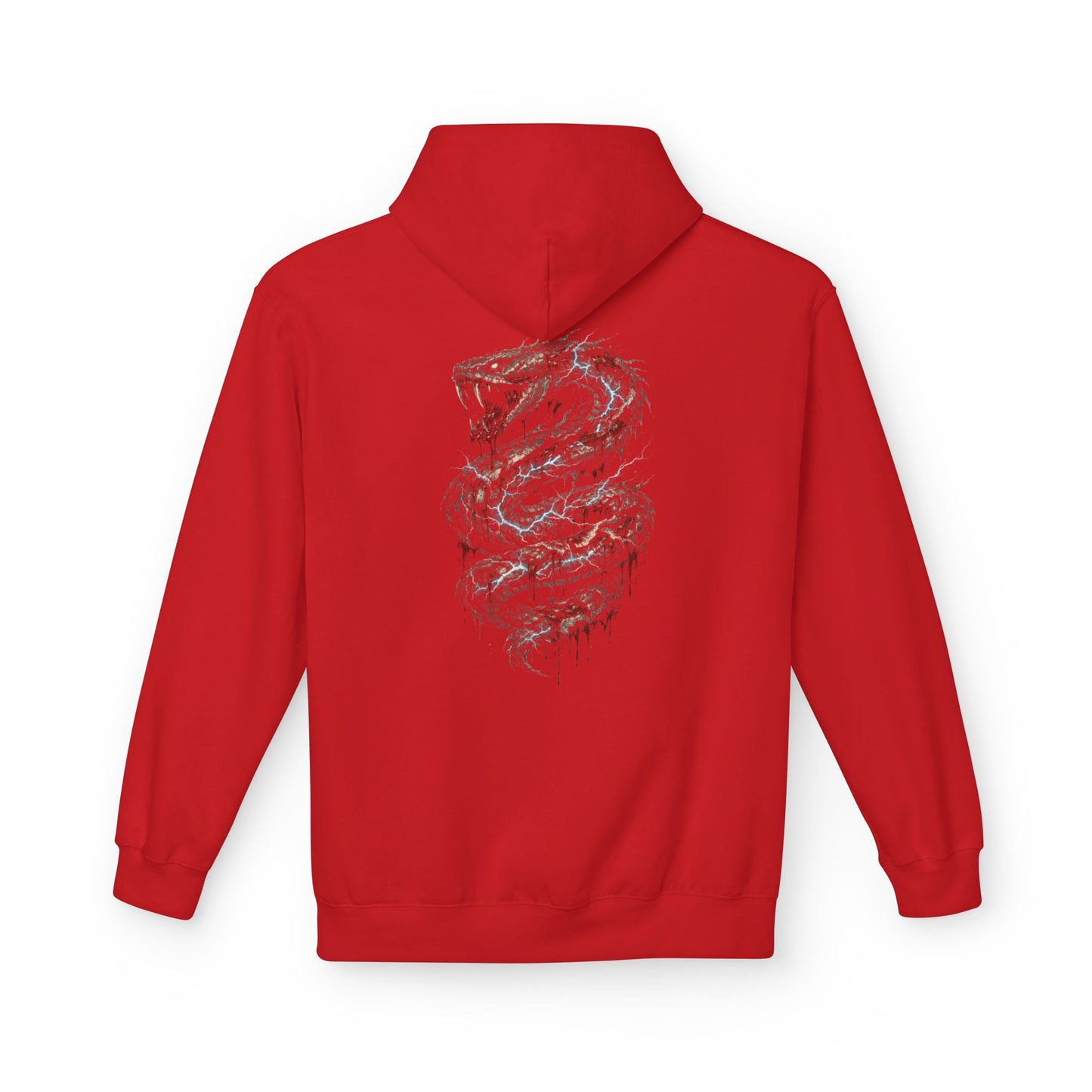 Serpent Flame Hoodie — Double-Headed Dragon Graphic Hooded Sweatshirt