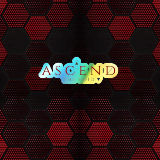 Holographic "Ascend the Void" Die-Cut Sticker — Iridescent Retro Logo Decal