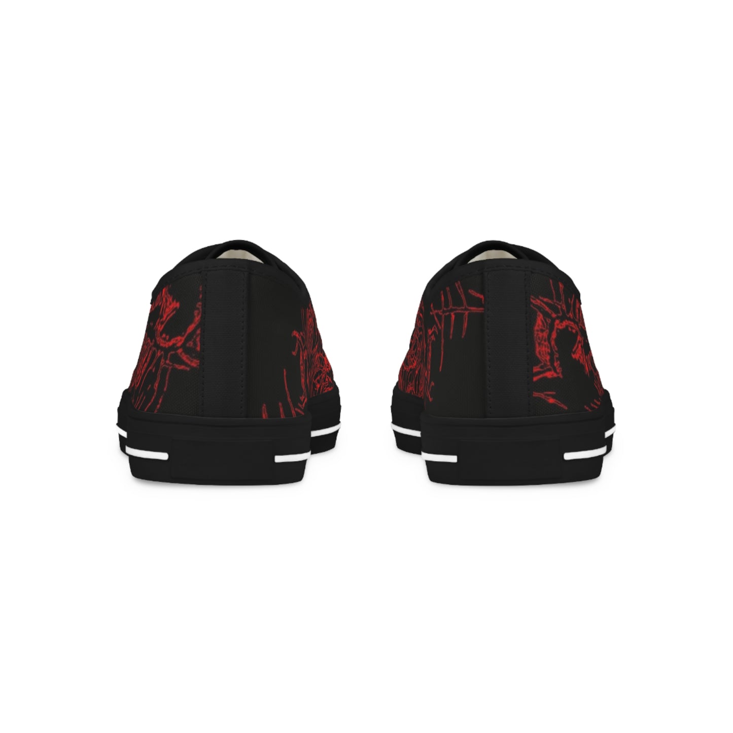 Red Black Grunge Low-Top Sneakers