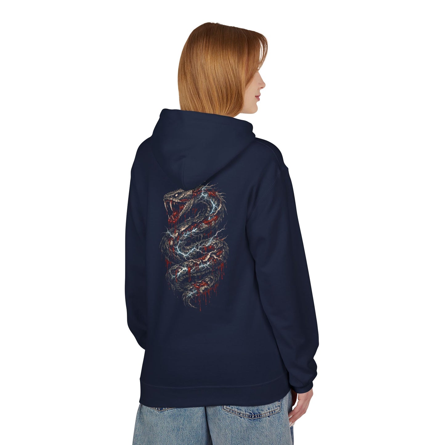 Serpent Flame Hoodie — Double-Headed Dragon Graphic Hooded Sweatshirt