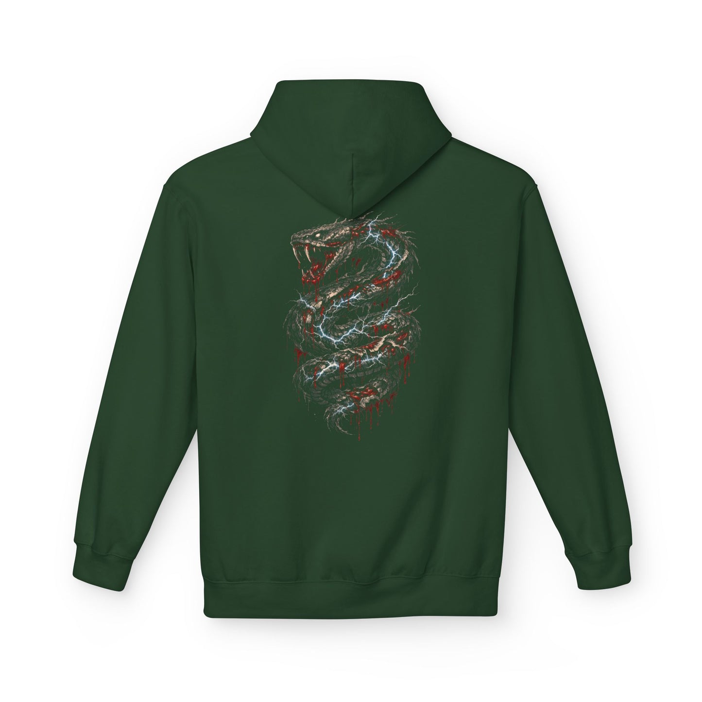 Serpent Flame Hoodie — Double-Headed Dragon Graphic Hooded Sweatshirt