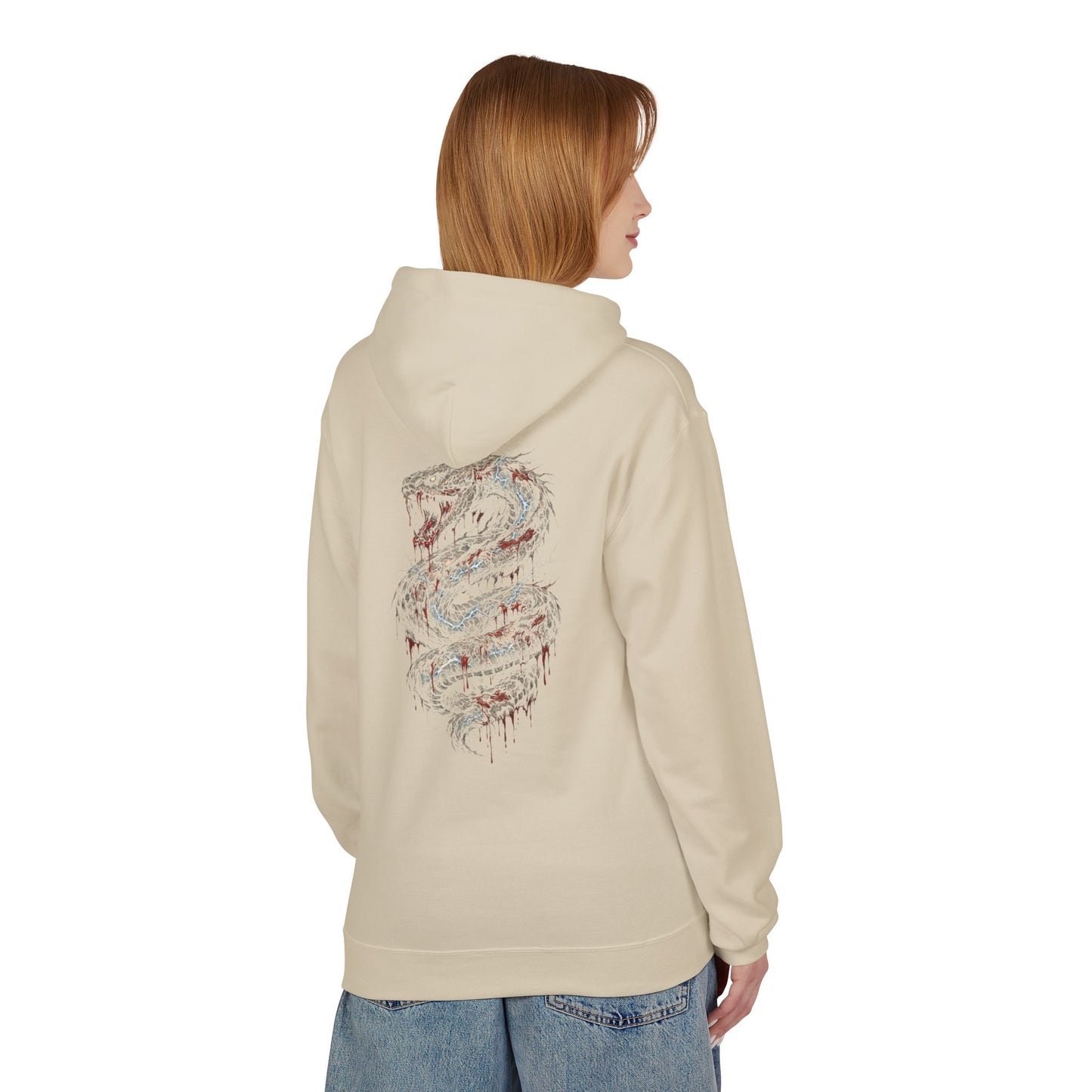 Serpent Flame Hoodie — Double-Headed Dragon Graphic Hooded Sweatshirt