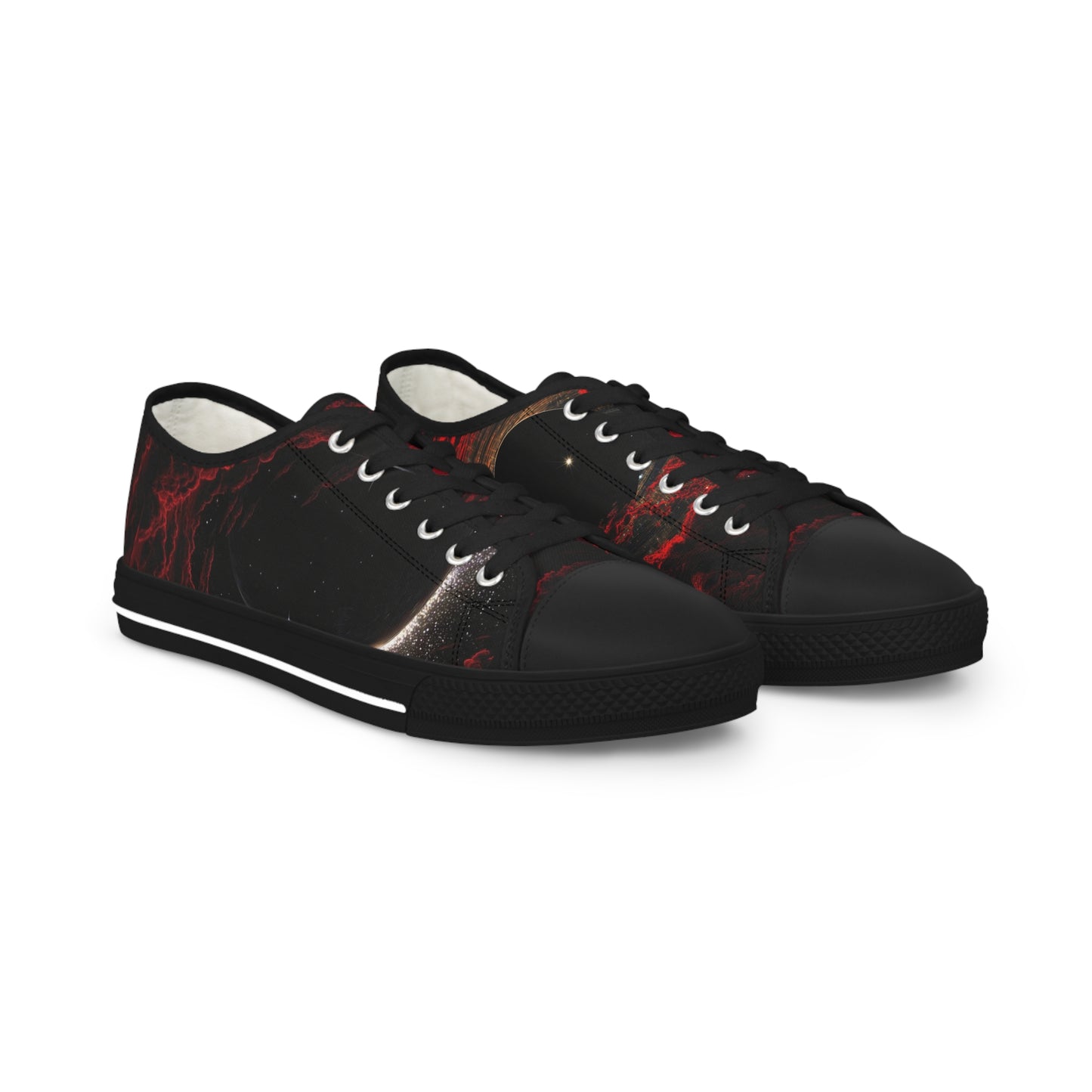 Dark Red Abstract Skull Sneakers