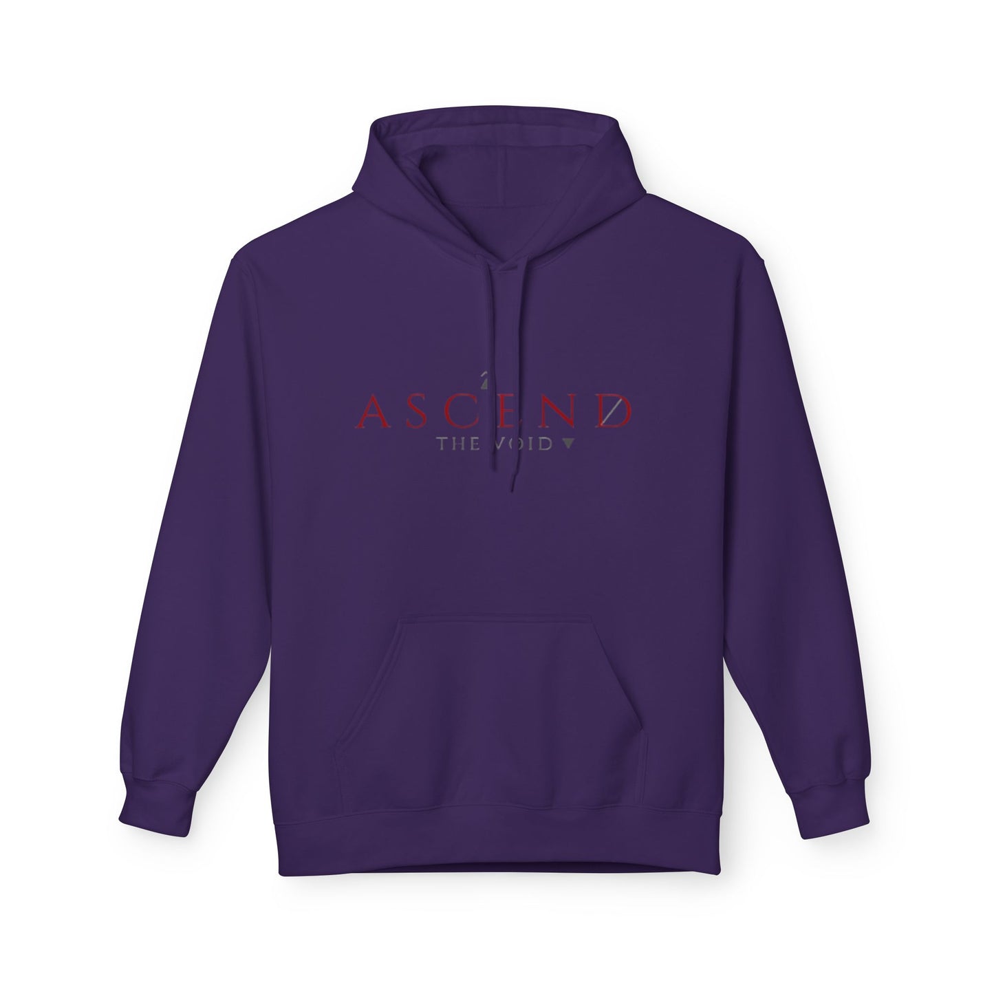 Hoodie — 'ASCEND The Void' Minimalist Logo Pullover with Red Lightning Back Graphic