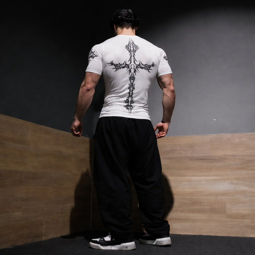 Pulsebreaker 'Ascend the Void' Tee — Men's Dark Tech Graphic Shirt