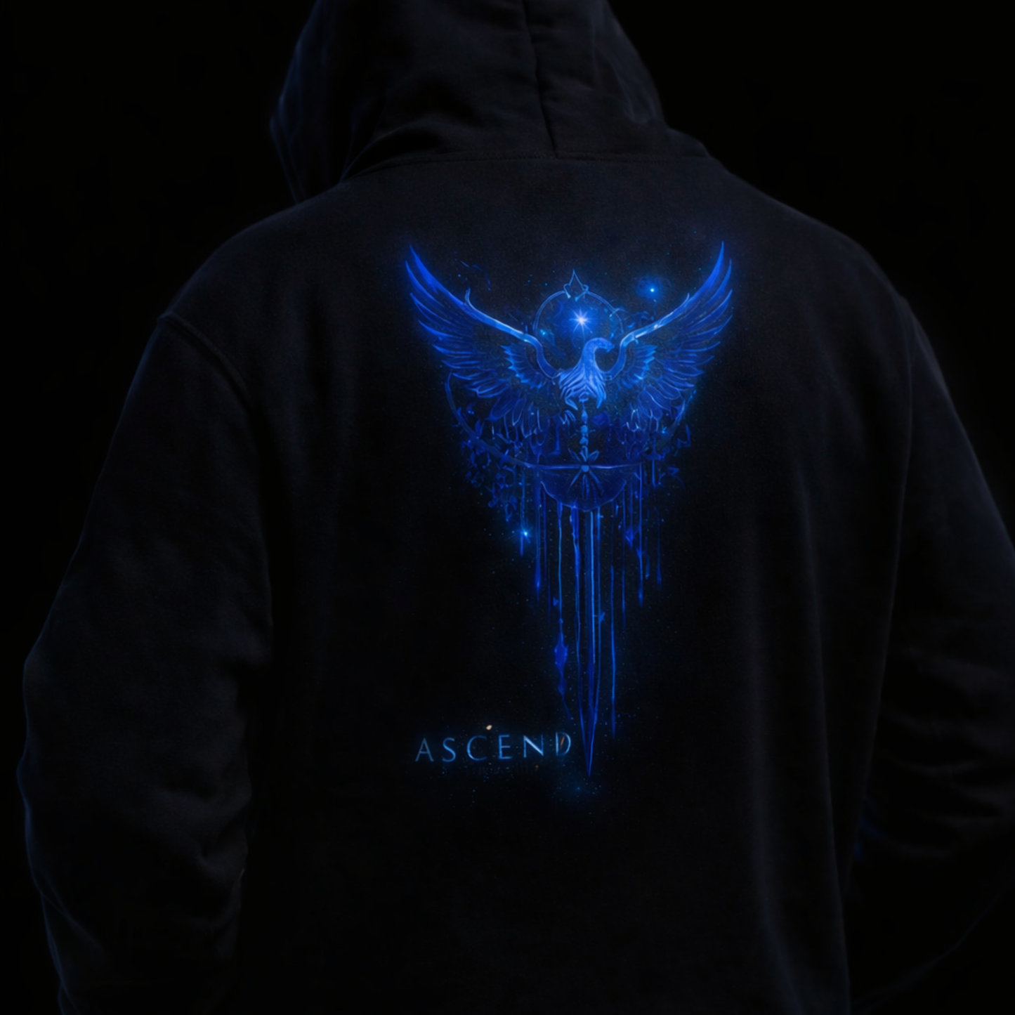 Dark Blue Eagle Wings Hoodie — Cool Aesthetic Patriotic Eagle Design Ascend The Void