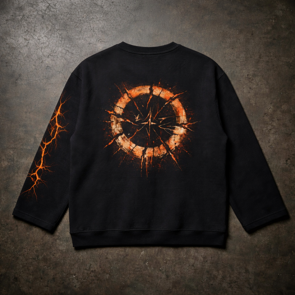 Cracked Sun Graphic Crewneck Sweatshirt