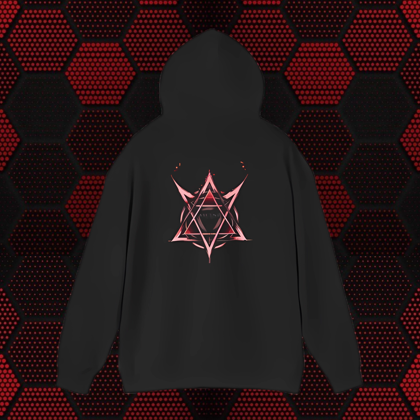 Hoodie — Gothic Pentagram Logo Hoodie (Red Sigil Back)