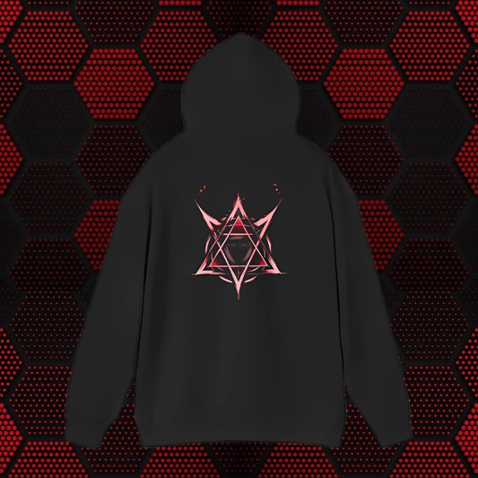 Hoodie — Gothic Pentagram Logo Hoodie (Red Sigil Back)
